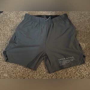 Three Nails Men's Athletic Charcoal Shorts